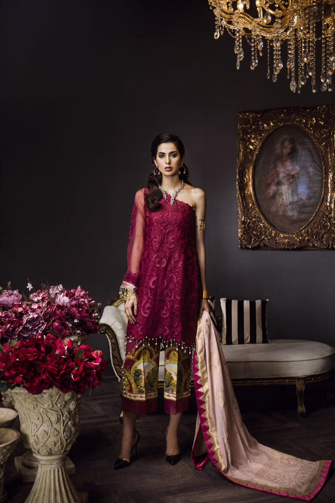 Saadia Asad Luxury Formals 2018 – 04 Royal Ruby