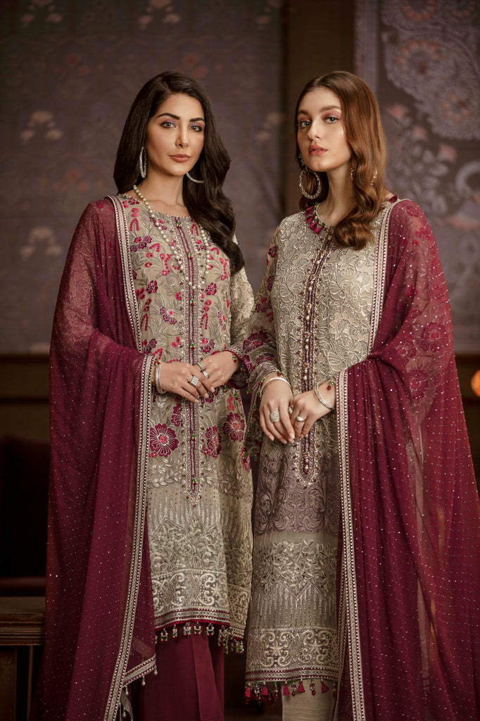 Flossie Embroidered Chiffon Collection – Luxury Edition Vol-5 – Caronation