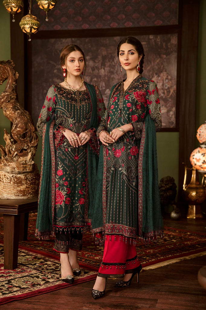 Flossie Embroidered Chiffon Collection – Luxury Edition Vol-5 – Ruby Woa