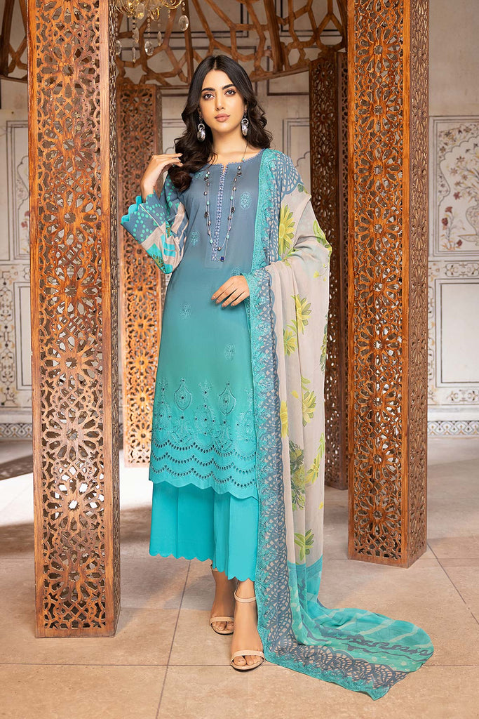 Charizma Combinations Eid Lawn Collection with Embroidered Chiffon Dupatta – CC23-21