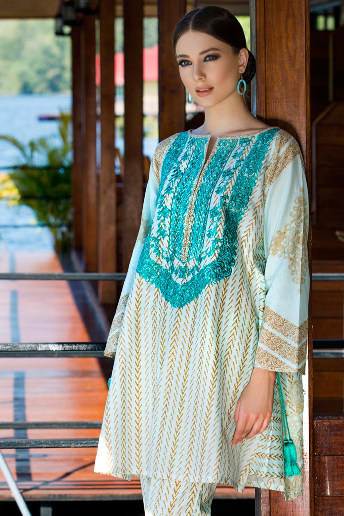 Essential Lawn By Gul Ahmed Embroidered Lawn Suits Unstitched 3 Piece GA23E  CL-32114 - Summer Collection