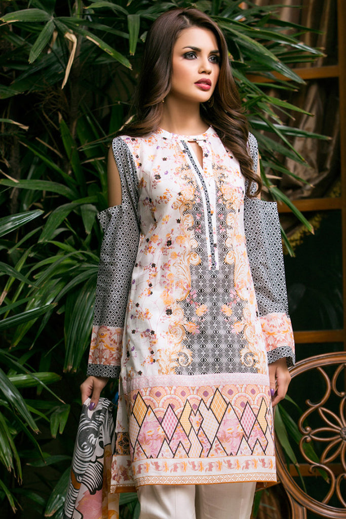 Gul Ahmed Summer 2017 - Cream 2 PC Printed Lawn TL-75 A