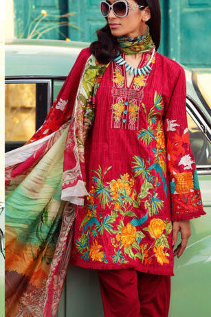 RajBari Premium Embroidered Lawn Eid Edition 2017 – 1B