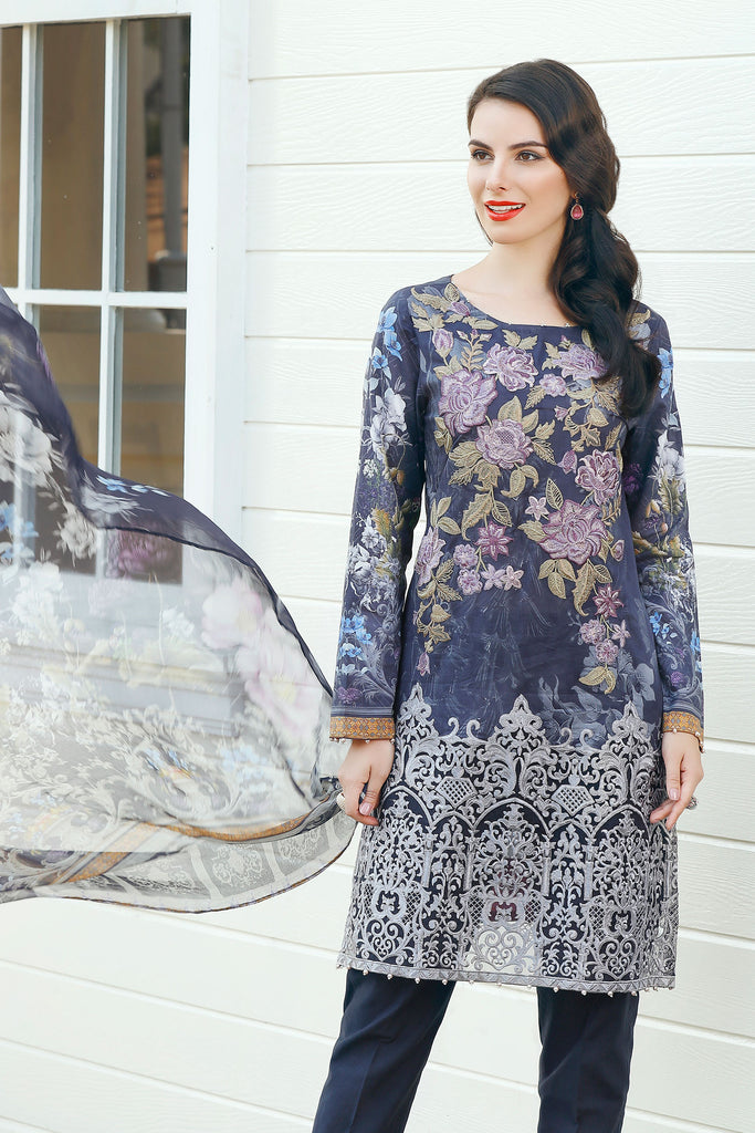 Baroque Embroidered Chantelle Lawn Collection Vol-1 – Monaco