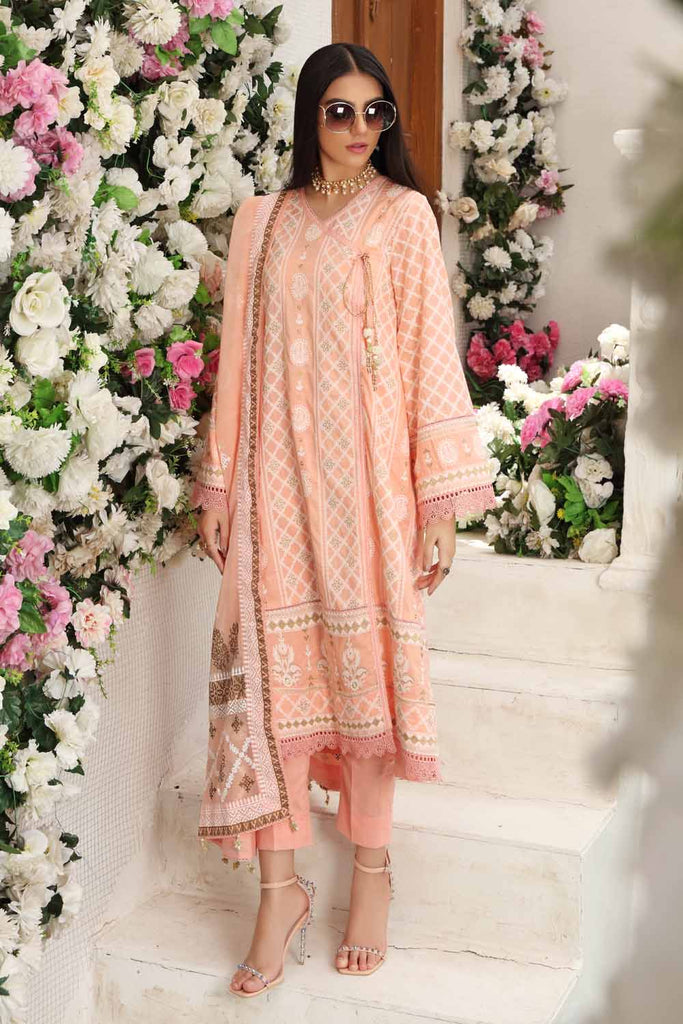 Gul Ahmed Festive Collection – Embroidered Lawn Suit with Gold Gold Printed Bamber Dupatta FE-12117