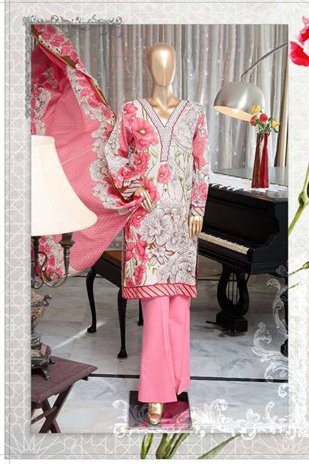 HZ Textiles Diamond Classic Lawn Collection Vol-2 – Design 23 Pink