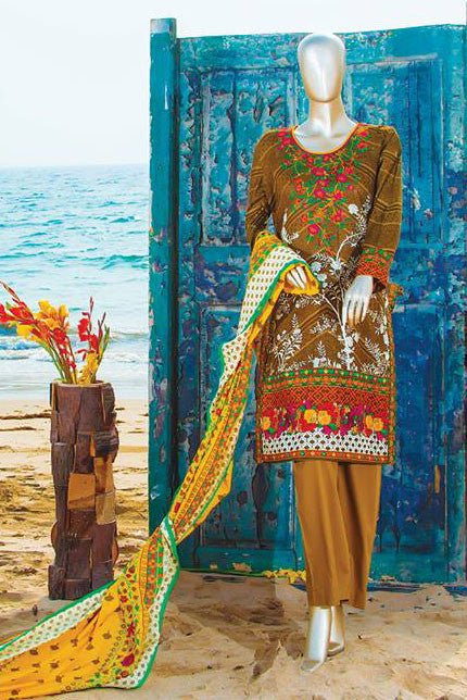 HZ Textiles Diamond Classic Lawn Collection – Design 24 Mustard