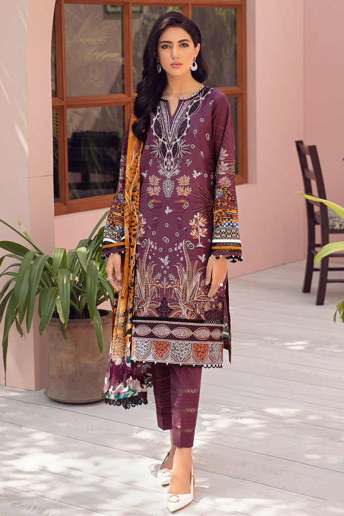 Jazmin Iris Embroidered Lawn Collection '21 – Vermilion