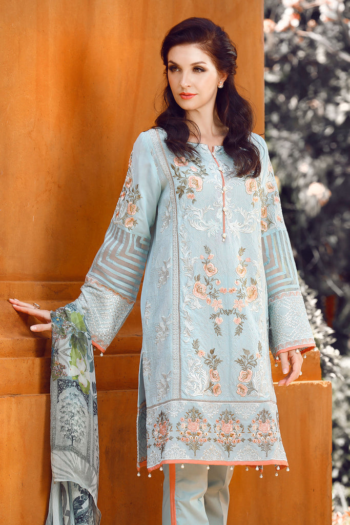 Baroque Embroidered Swiss Collection 2017 – Celeste