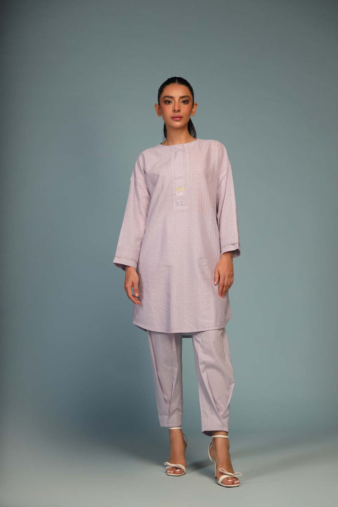 Sahar Stitched/Pret Shirt/Trouser Co-Ord Sets – Lavender Haze