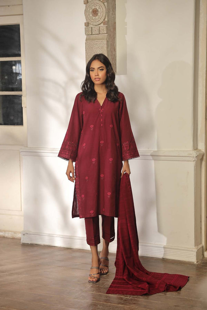 Sahar Embroidered Cross Hatch 3 Piece Collection – SD-V2-23-02