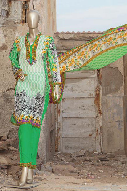 HZ Textiles Diamond Classic Lawn Collection – Design 26 Fresh Green