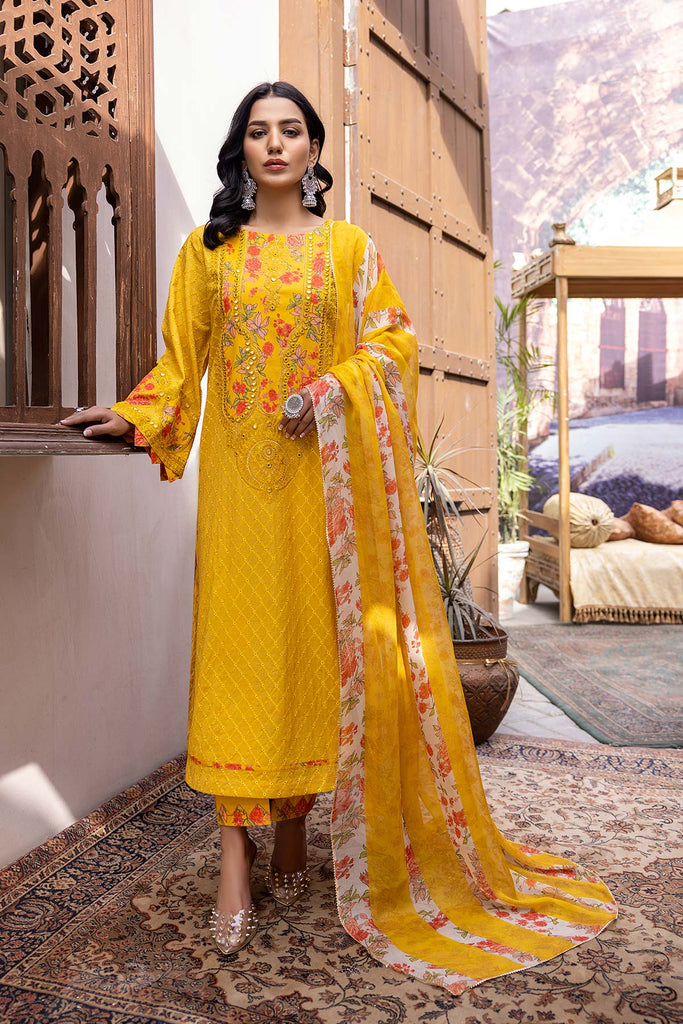 Charizma Zard Embroidered Lawn Chikankari Collection – CCK23-10