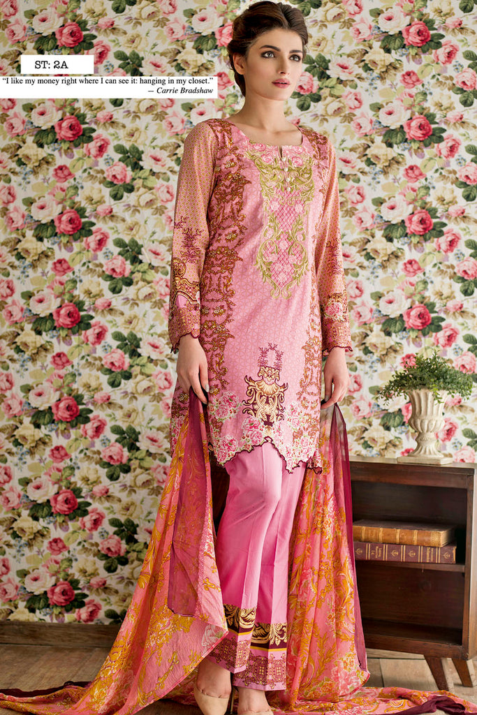 Feminine Embroidered Lawn Collection 2017 – 2A