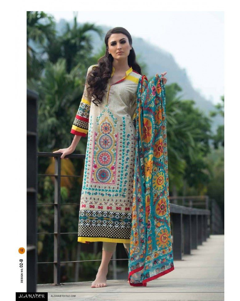 2B - Mahnoor Embroidered Collection 2015 - YourLibaas
 - 1