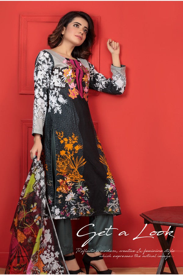 Needle Creation Elegant Embroidered Lawn Collection '17 – 2B