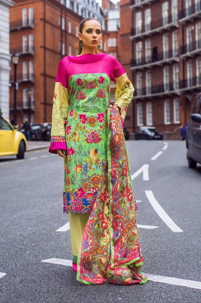 Honey Waqar Luxury Lawn Collection 2019 – The Archic Gaeden of Delight 2B