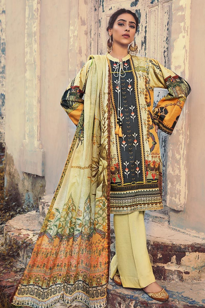 Gul Ahmed Winter Collection – 3 PC Embroidered Suit with Cotton Net Dupatta CD-43