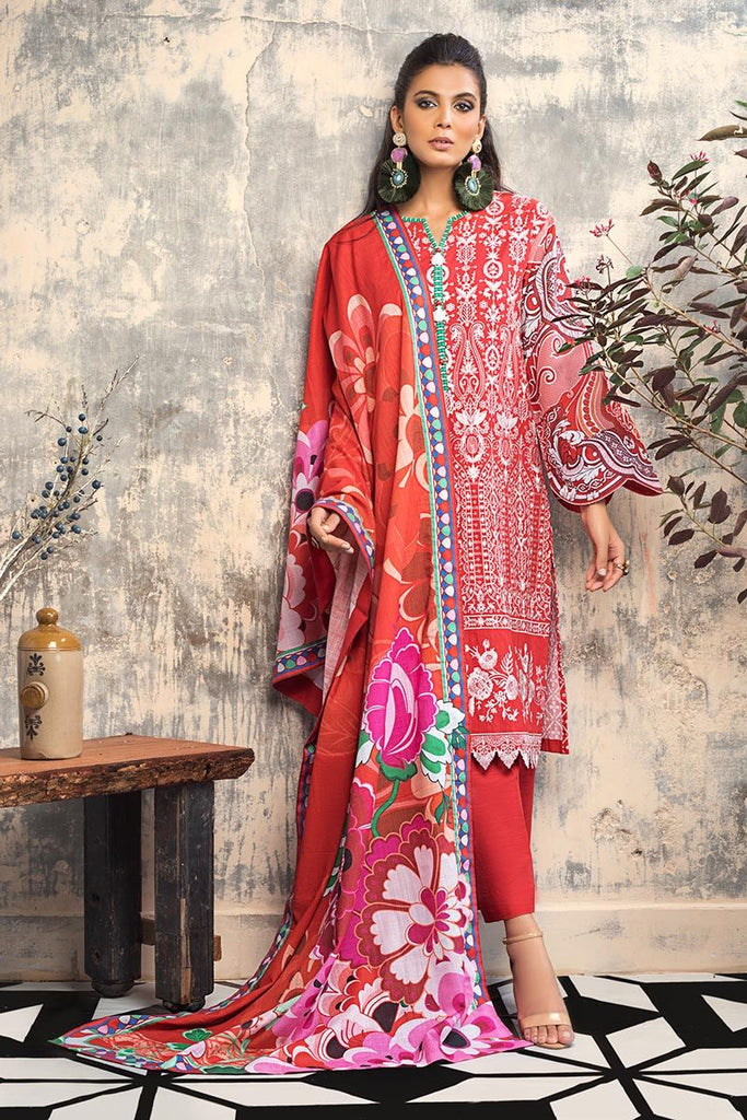Gul Ahmed Winter Collection – 3 PC Khaddar Embroidered Suit K-88