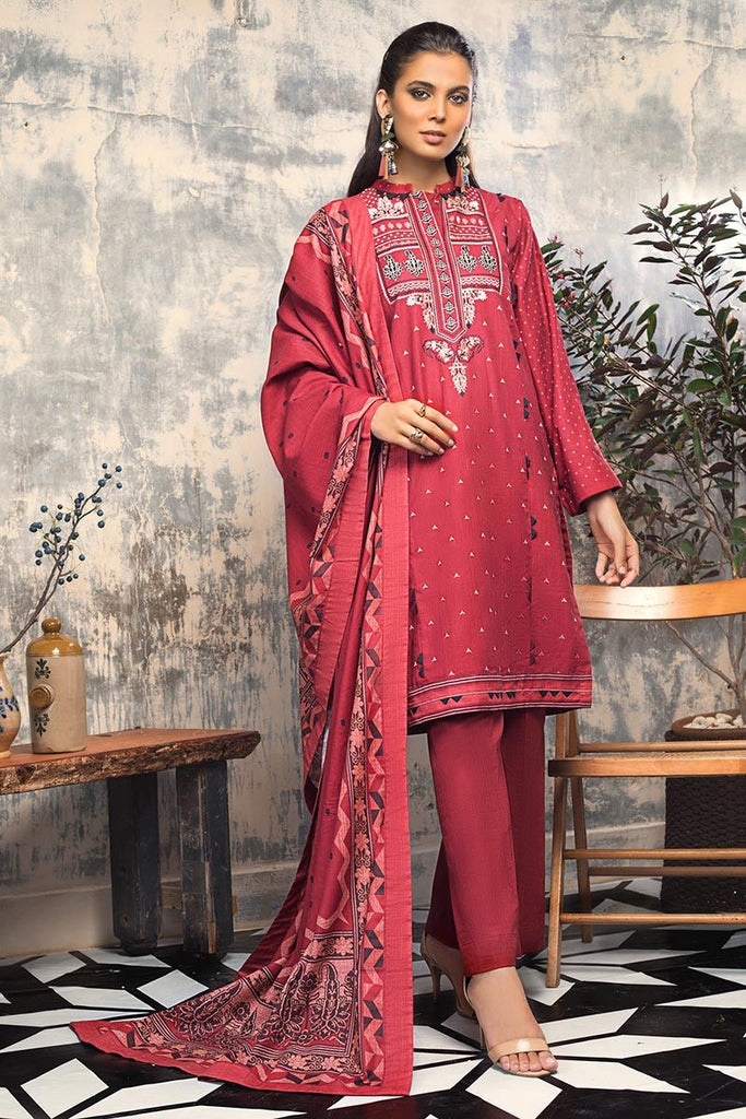 Gul Ahmed Winter Collection – 3 PC Khaddar Embroidered Suit K-107 A
