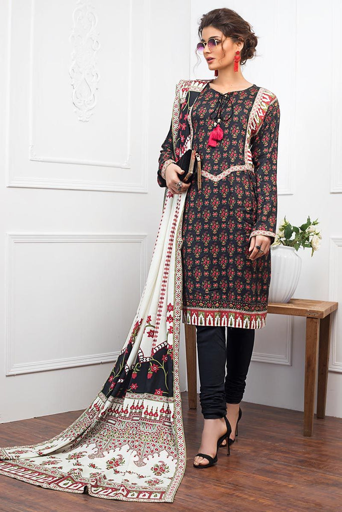 Gul Ahmed Winter Collection – 3 PC Digital Printed Twill Linen Suit LT-09