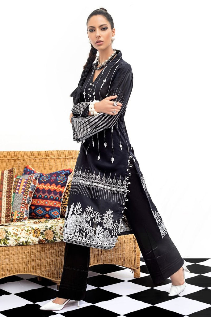 Gul Ahmed Summer Black & White Collection – Lacquer Printed Unstitched Shirt SB-18