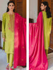 Zellbury Embroidered Shirt Shalwar Dupatta - Lime Green - Karandi Suit - 0056