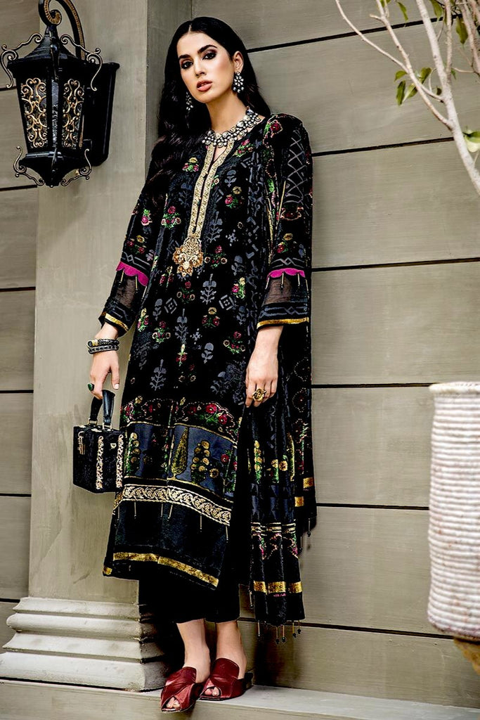 Gul Ahmed Winter Collection – 3 PC Printed Suit with Nylon Velvet Dupatta BVL-24