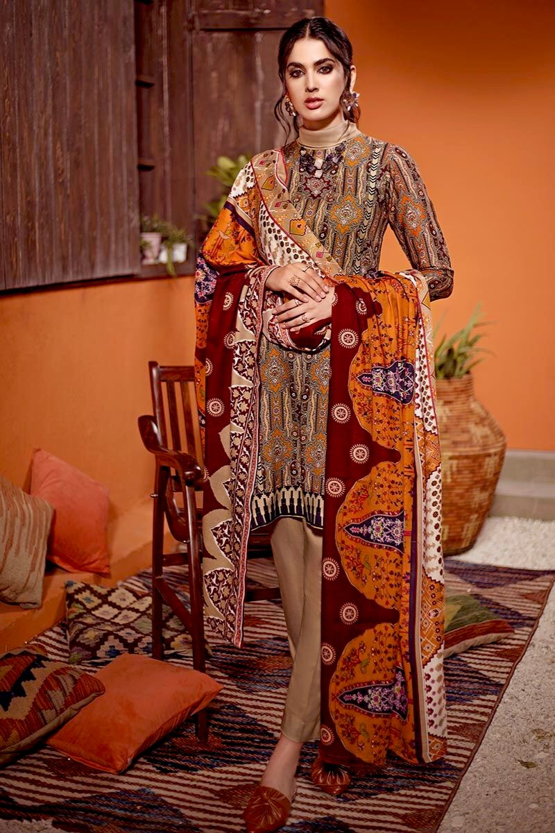Glamour By Gul Ahmed Fancy Pashmina Suits Unstitched 3 Piece GA23WG AP-32081 - Winter Collection