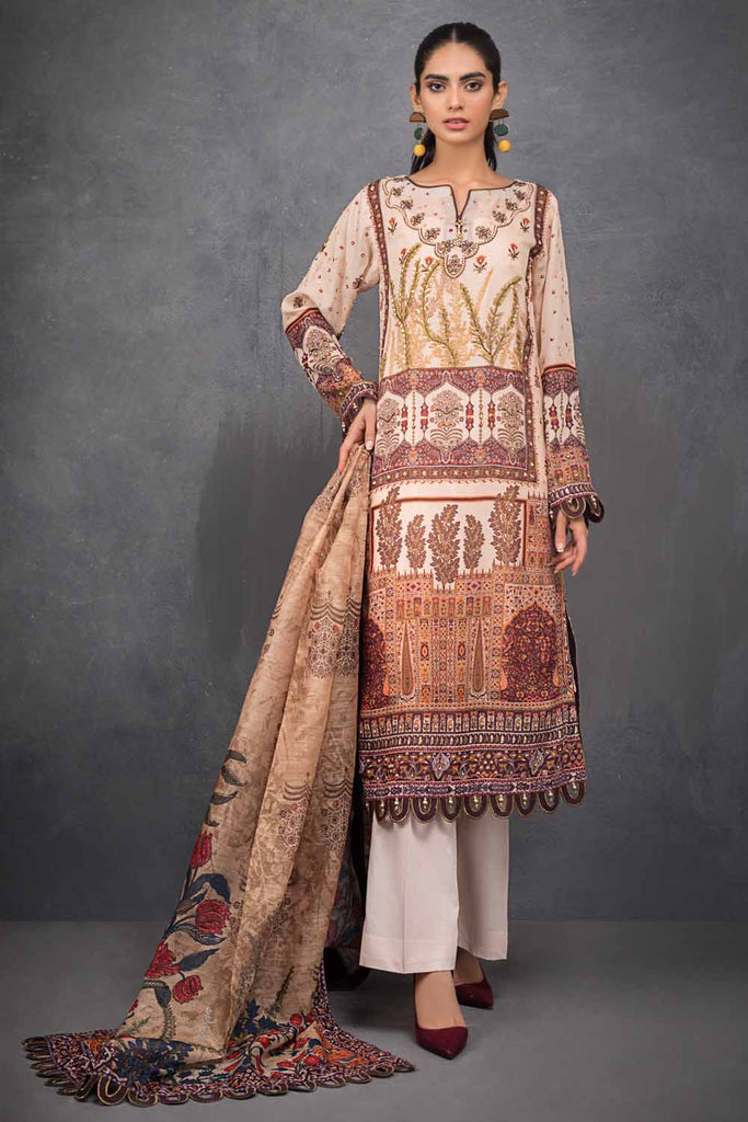 Gul Ahmed Festive Collection – Embroidered Lawn Suit with Cotton Silk Dupatta FE-12008