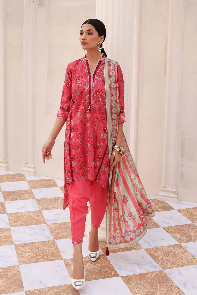 Gul Ahmed Winter Aangan Collection – 3PC Satin Digital Printed Suit with Silk Dupatta DS-22001