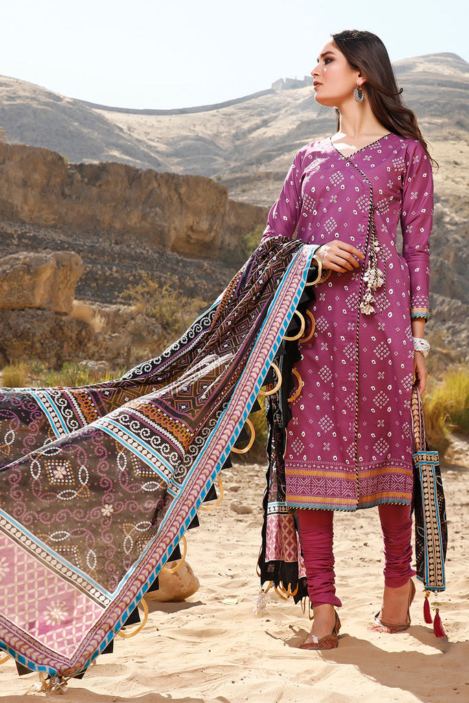 Gul Ahmed Summer Basic Lawn 2021 · 3PC Unstitched Chunri Lawn Suit With Gold Printed Lawn Dupatta CL-1224 A