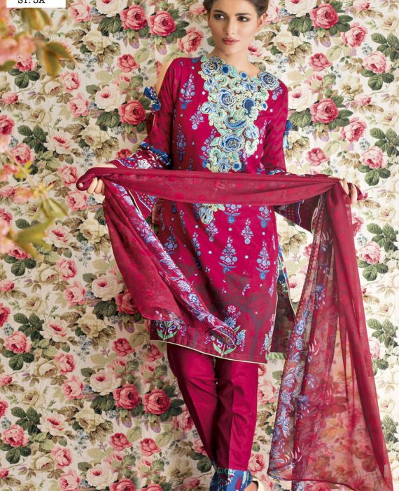 Feminine Embroidered Lawn Collection 2017 – 3A