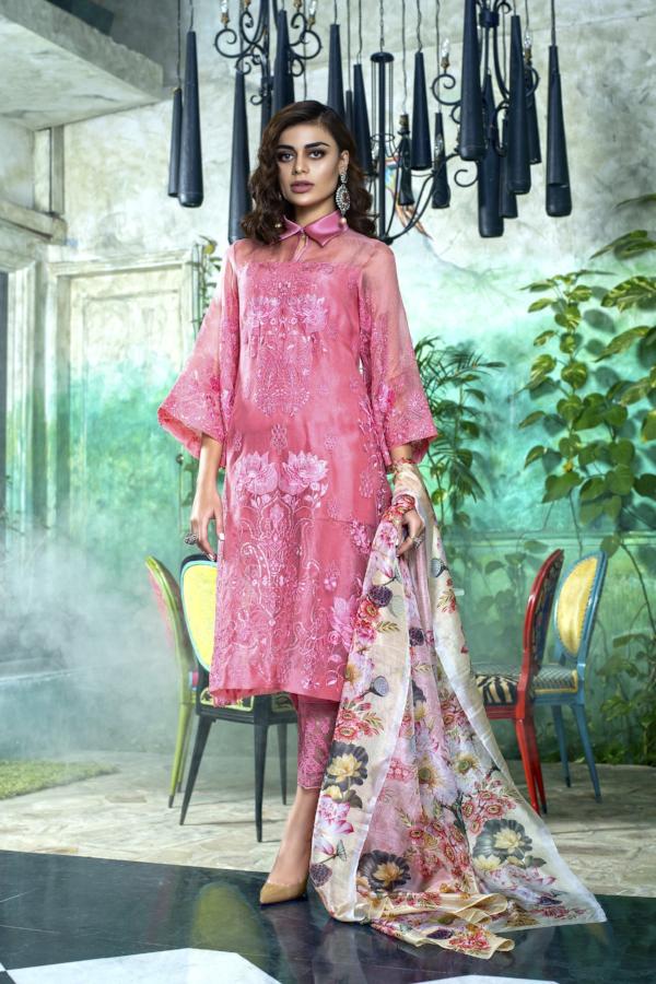 Honey Waqar Bouquet de Fleur Luxury Silk Collection 2018 – Rose Pampam 03