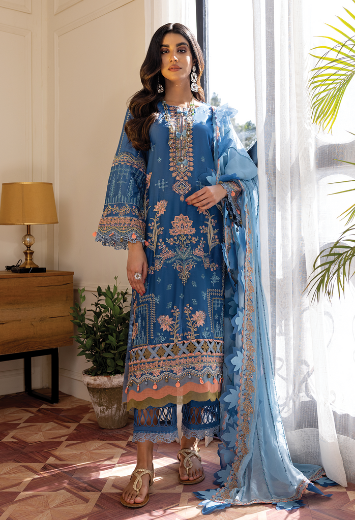 Adan's Libas Allure Lawn Collection – Regal Blue