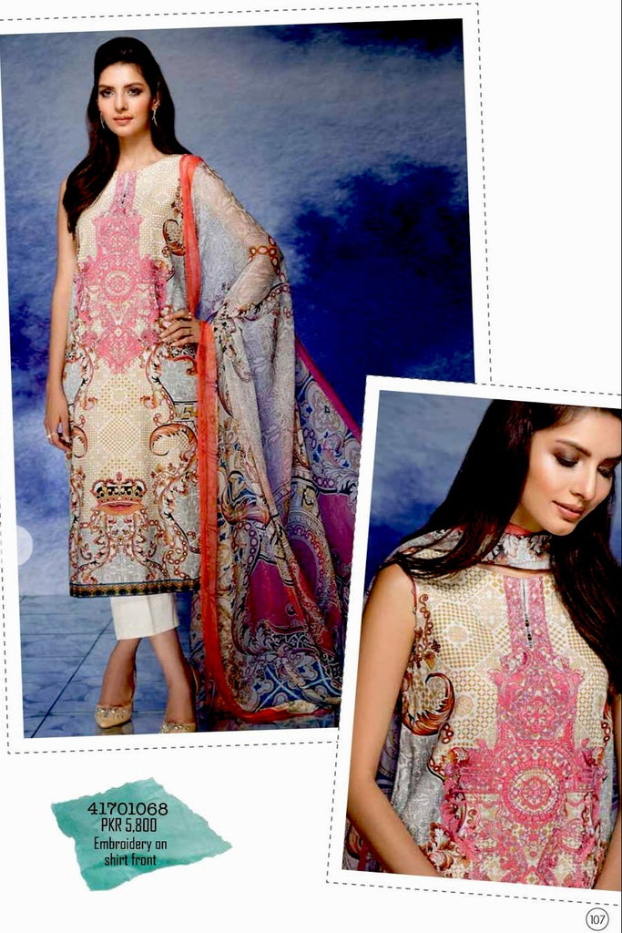 Nishat Linen Silk Chiffon Collection – Design 41701068