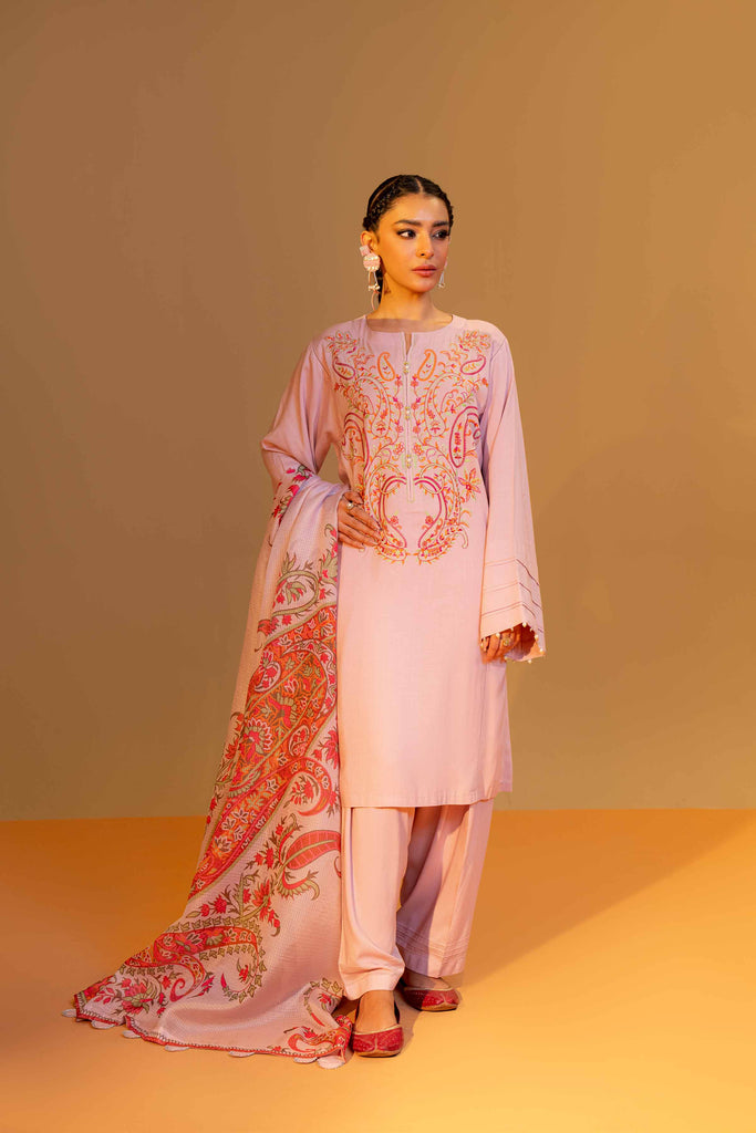 Nishat Linen Silk Collection – 3 Piece - Embroidered Suit - 42306457