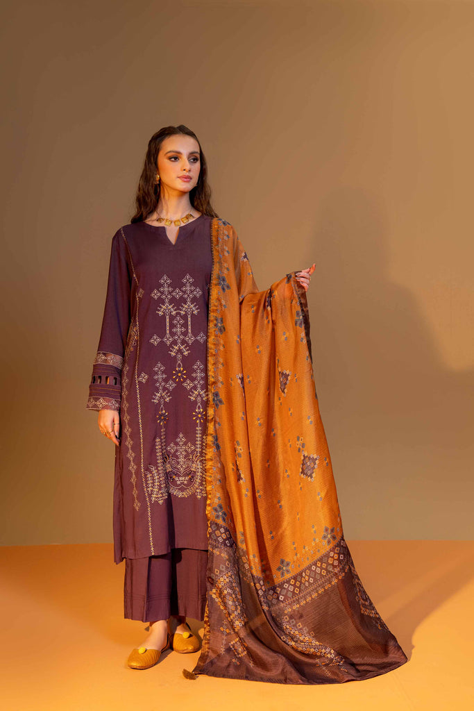 Nishat Linen Silk Collection – 3 Piece - Embroidered Suit - 42306465