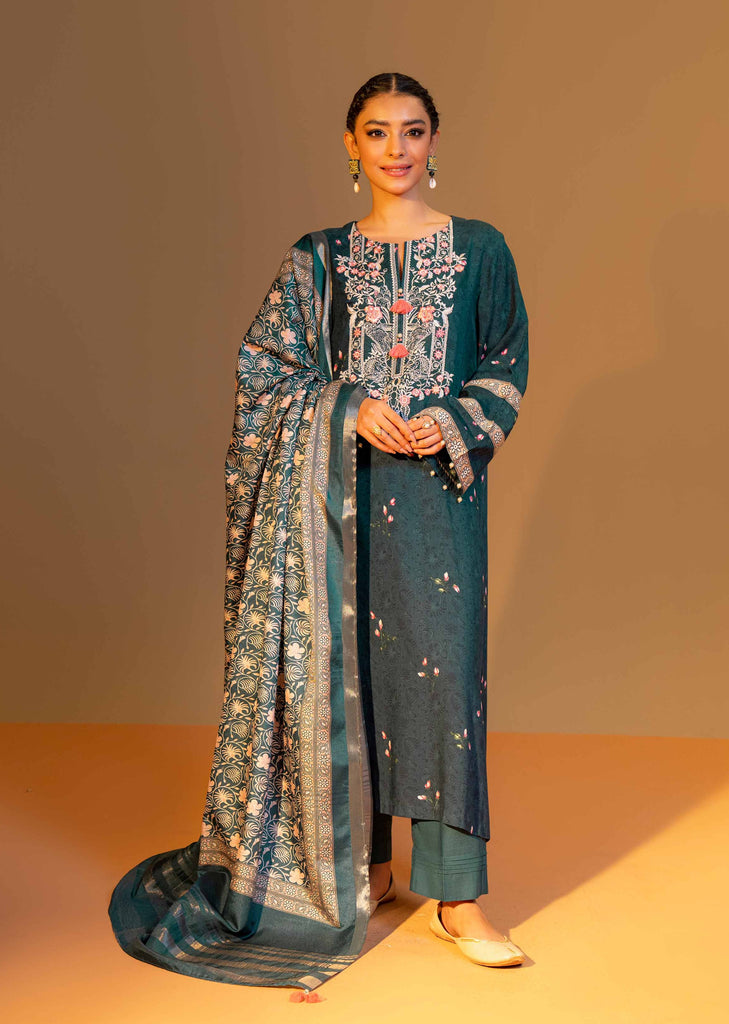 Nishat Linen Silk Collection – 3 Piece - Printed Embroidered Suit - 42306470