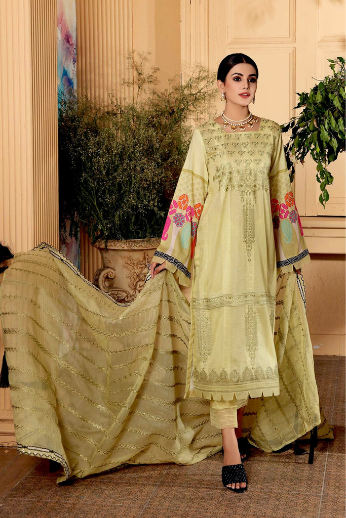 Charizma Naranji Lawn Collection Chapter 2 – 3-Pc Embroidered Lawn With Chiffon Dupatta CN-17
