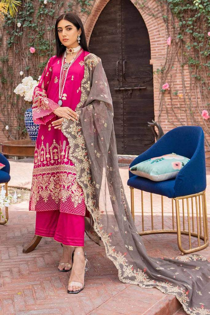 Gul Ahmed Festive Collection – Embroidered Lawn Suit with Cotton Net Dupatta FE-12036