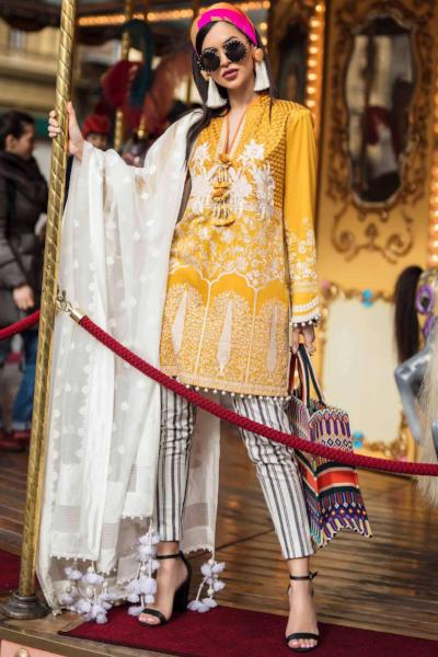 Sana Safinaz Luxury Lawn Collection 2019 – 4B - Zafferano