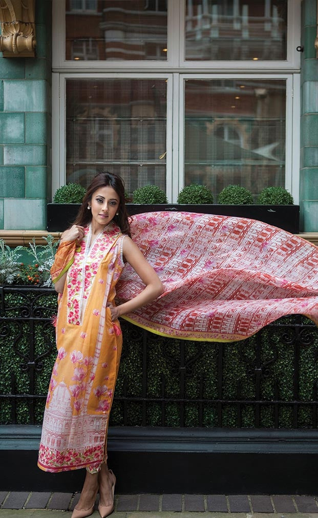 Farah Talib Aziz - Garden of Grace -  Saffron Arch Florals 4B - YourLibaas
 - 1