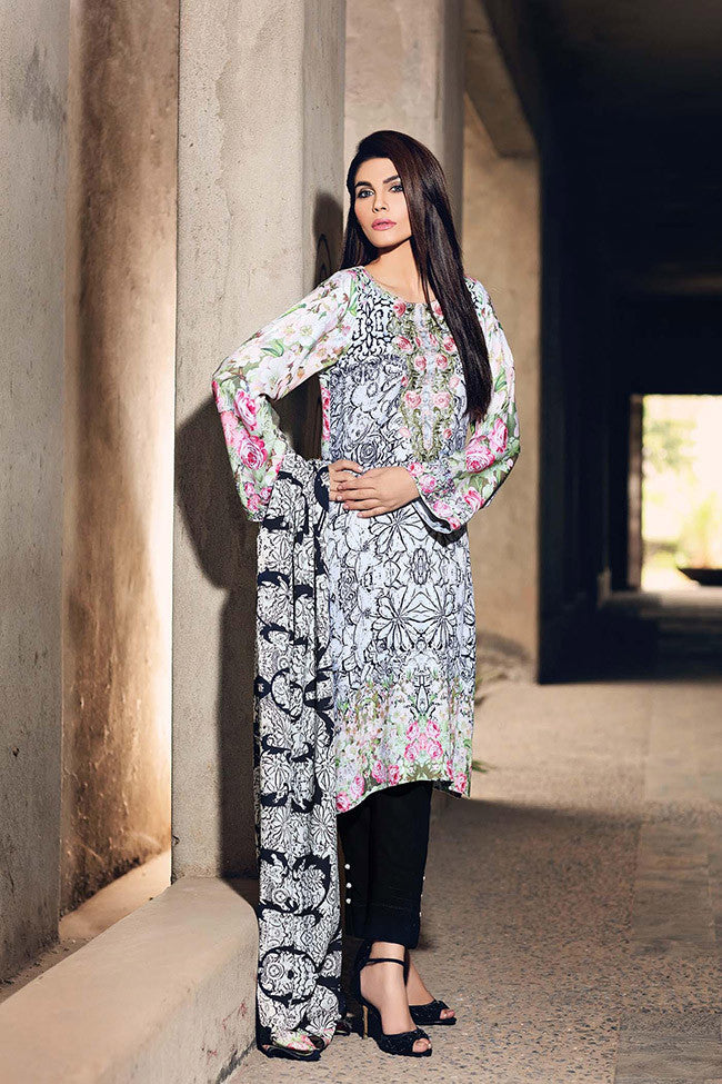 Noor by Saadia Asad - Monochrome - YourLibaas
 - 1