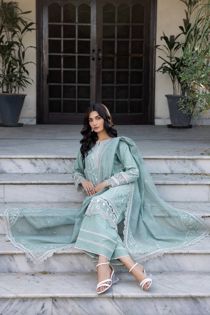 Farasha Bahaar Embroidered Lawn Collection – Aqua Pearl