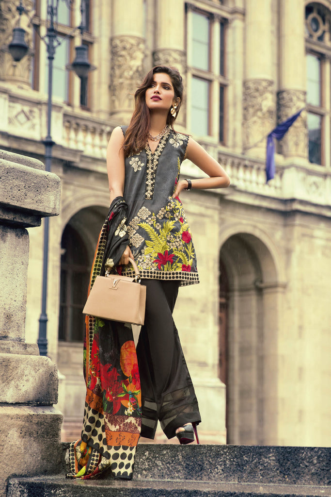Mina Hasan Embroidered Lawn 2017 – 4A