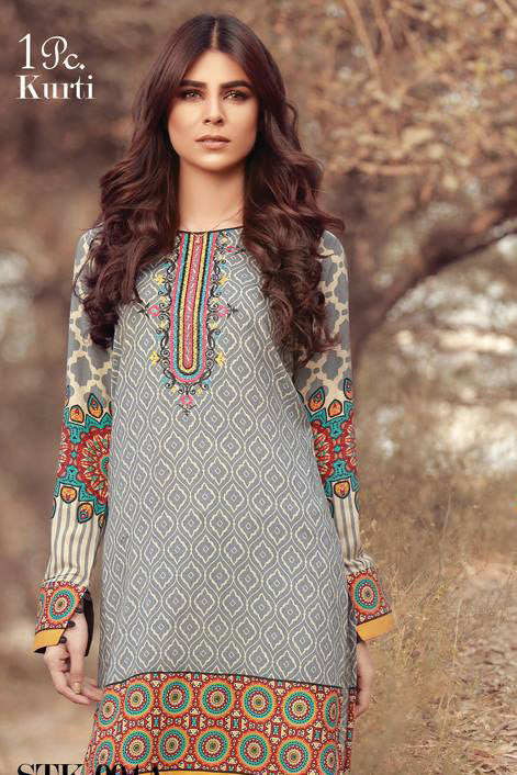 Sana & Samia Embroidered Linen Plachi Collection by Lala – Dusty Blue - 4A - YourLibaas
 - 1
