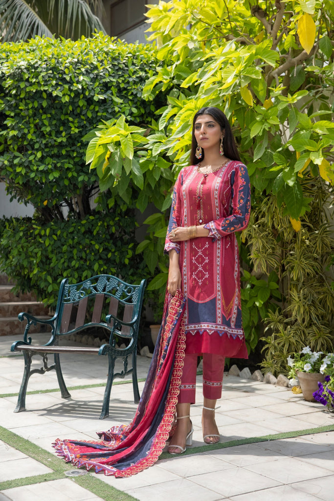 Salina Printed Lawn Collection with Cutwork Dupatta – SCWV3-4