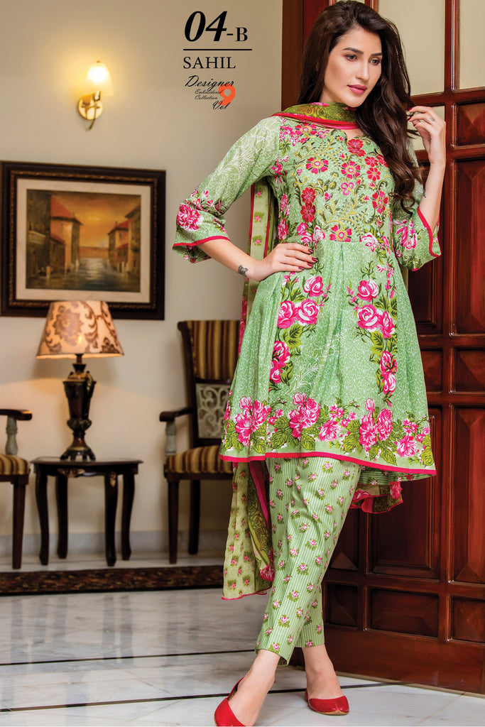 Sahil Designer Embroidered Lawn Collection Vol-9 – 4B