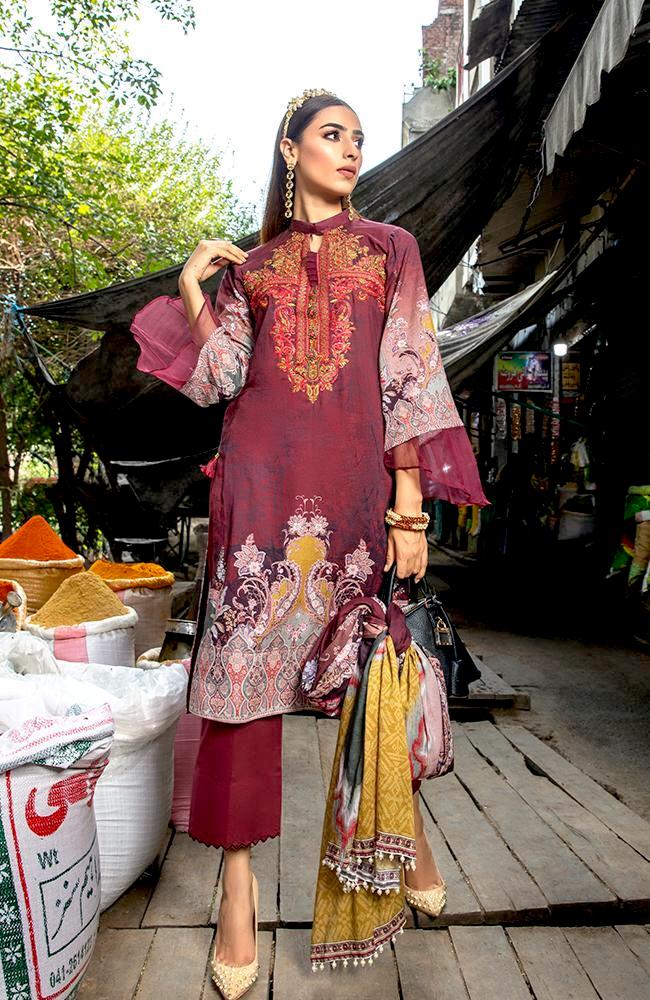 Rung by AlZohaib Digital Embroidered Collection – RDEC'21-05